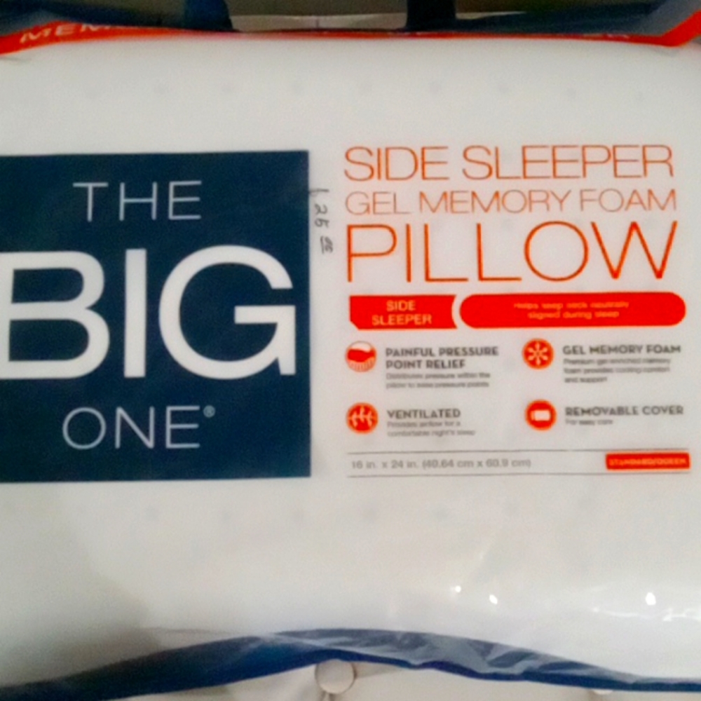 Gel memory foam side sleeper pillow